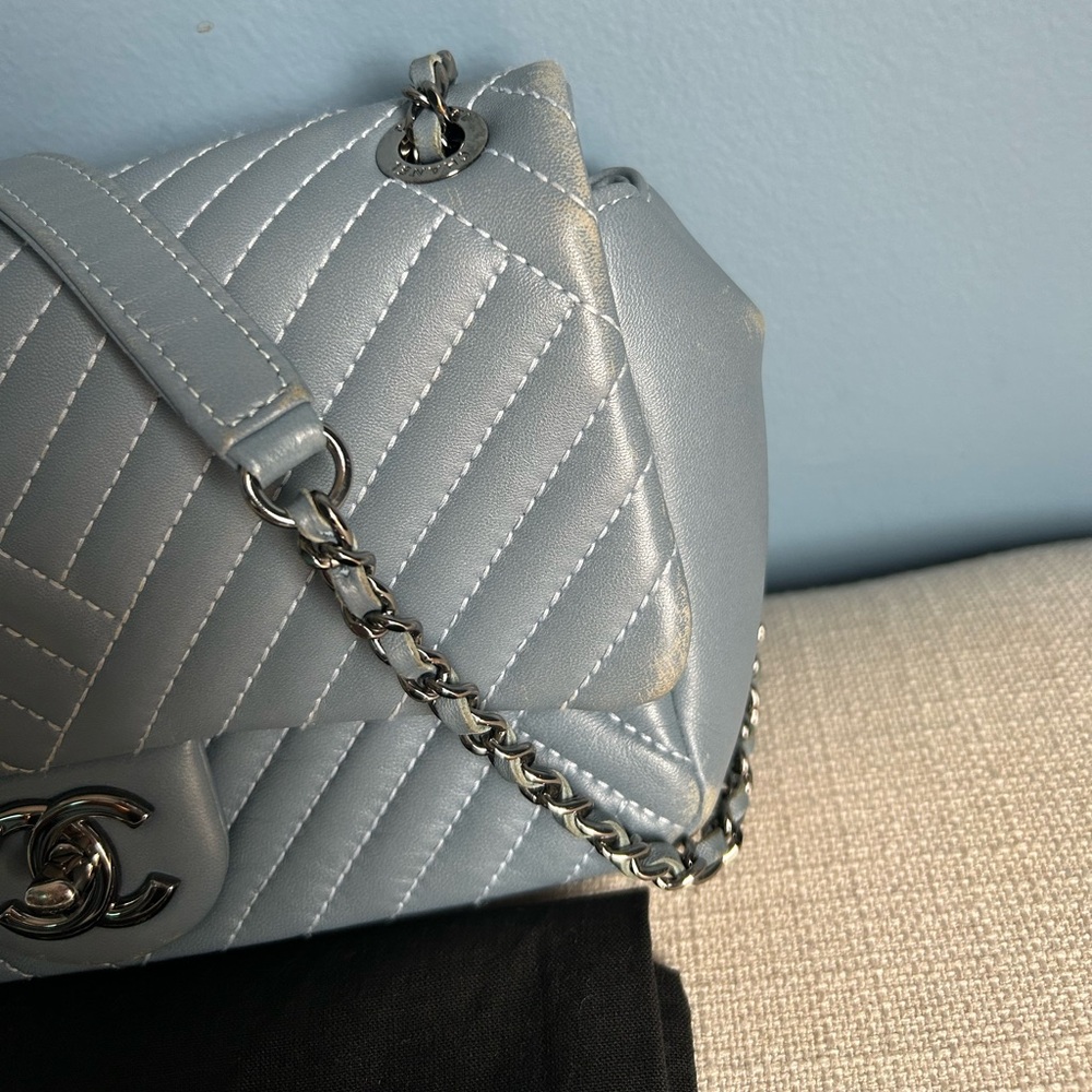 Chanel Blue Crossing Chevron Flap Bag - Picture 12 of 13